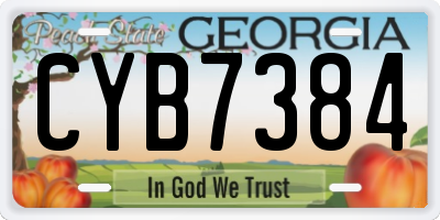 GA license plate CYB7384
