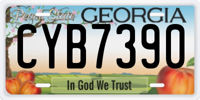 GA license plate CYB7390