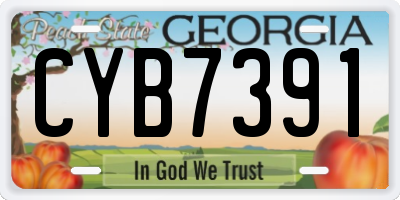GA license plate CYB7391