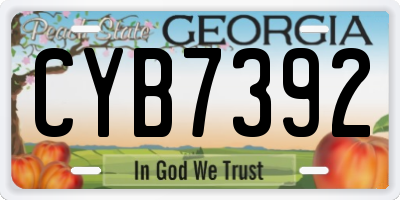 GA license plate CYB7392