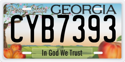 GA license plate CYB7393