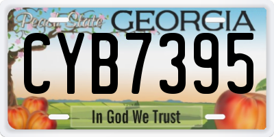 GA license plate CYB7395