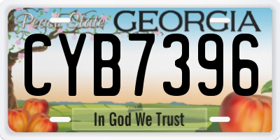 GA license plate CYB7396
