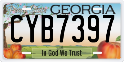 GA license plate CYB7397