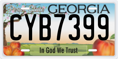 GA license plate CYB7399