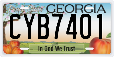 GA license plate CYB7401