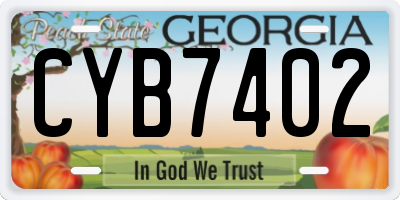 GA license plate CYB7402