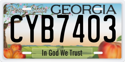 GA license plate CYB7403
