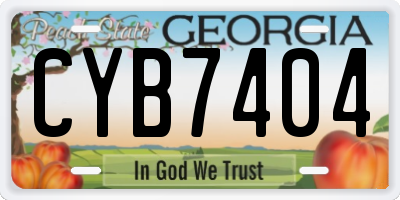 GA license plate CYB7404