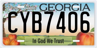 GA license plate CYB7406