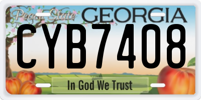 GA license plate CYB7408