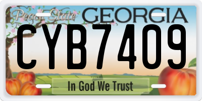 GA license plate CYB7409