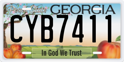 GA license plate CYB7411