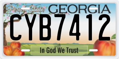 GA license plate CYB7412