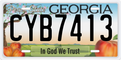 GA license plate CYB7413