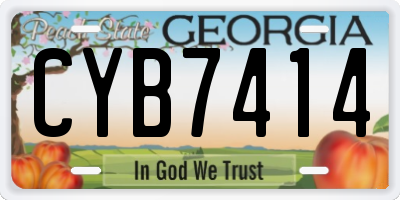 GA license plate CYB7414