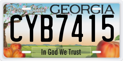 GA license plate CYB7415