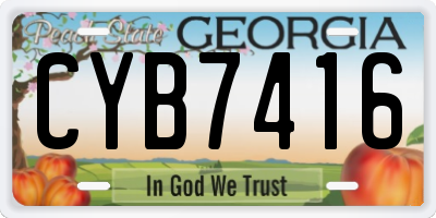 GA license plate CYB7416