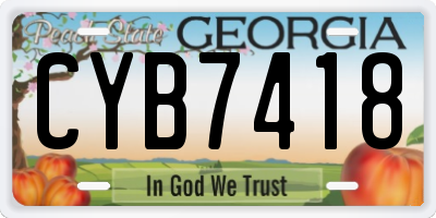 GA license plate CYB7418