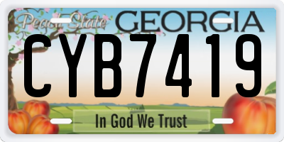 GA license plate CYB7419