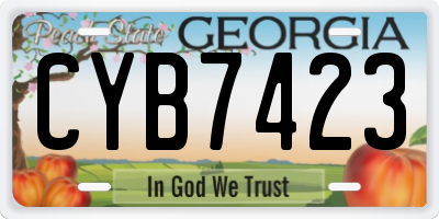 GA license plate CYB7423