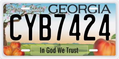 GA license plate CYB7424
