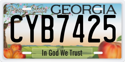 GA license plate CYB7425