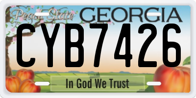 GA license plate CYB7426