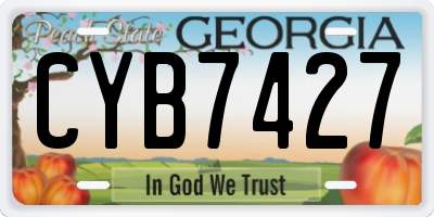 GA license plate CYB7427