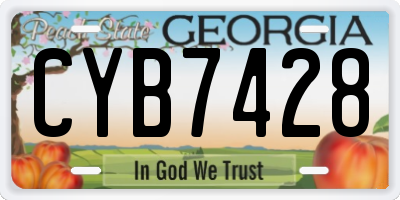GA license plate CYB7428