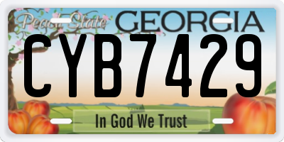 GA license plate CYB7429