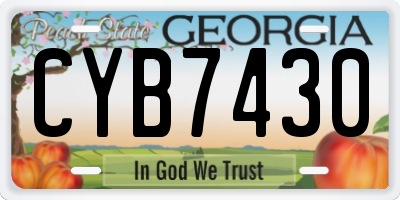 GA license plate CYB7430