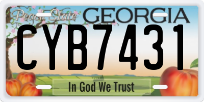 GA license plate CYB7431