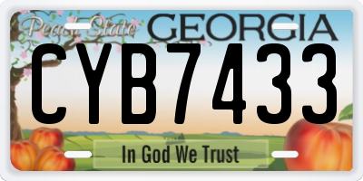 GA license plate CYB7433