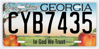 GA license plate CYB7435