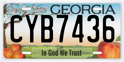 GA license plate CYB7436