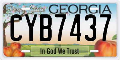 GA license plate CYB7437