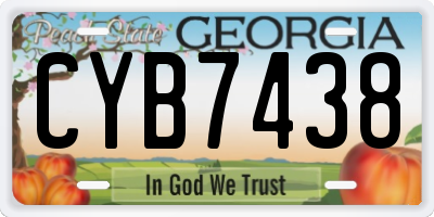 GA license plate CYB7438