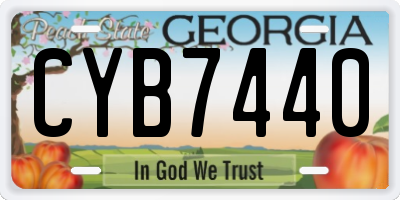GA license plate CYB7440