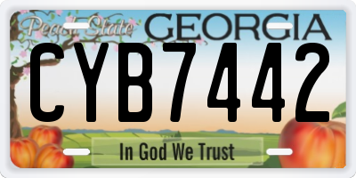 GA license plate CYB7442