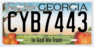 GA license plate CYB7443