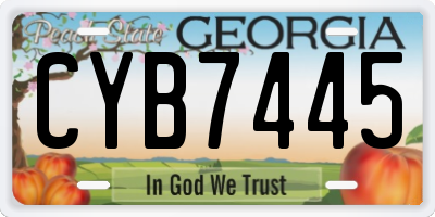 GA license plate CYB7445