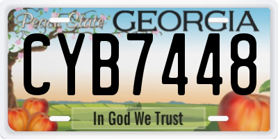 GA license plate CYB7448