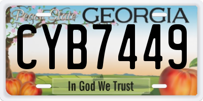 GA license plate CYB7449