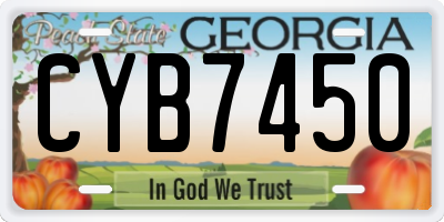 GA license plate CYB7450