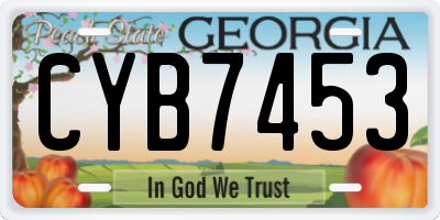 GA license plate CYB7453
