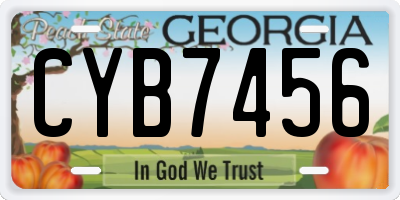 GA license plate CYB7456