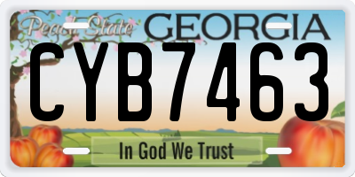 GA license plate CYB7463