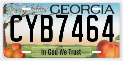 GA license plate CYB7464