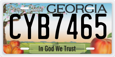GA license plate CYB7465